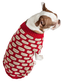 Pet Life ® Fashion Weaved Heavy Knit Designer Ribbed Turtle Neck Dog Sweater