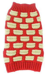 Pet Life ® Fashion Weaved Heavy Knit Designer Ribbed Turtle Neck Dog Sweater