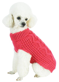 Pet Life ® 'Swivel-Swirl' Heavy Cable Knitted Fashion Designer Dog Sweater