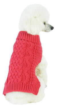 Pet Life ® 'Swivel-Swirl' Heavy Cable Knitted Fashion Designer Dog Sweater