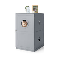 2-tier Litter Hidden Cat House With Anti-toppling Device