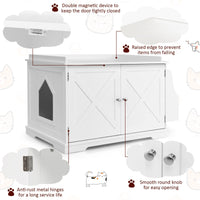 Large Wooden Cat Litter Box Enclosure with the Storage Rack