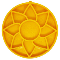 Sunflower Softie eTray Slow Feeder Dog Bowl | Soft Shallow Lick Mat | Yellow & Purple | USA Made