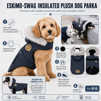 Touchdog 'Eskimo-Swag' Duck-Down Insulated Winter Dog Coat Parka