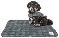 Touchdog ® 2-In-1 Windowpane Plaid Matching Dog Jacket and Reversible Dog Mat