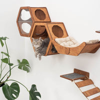 Wooden Cat Shelf Oak